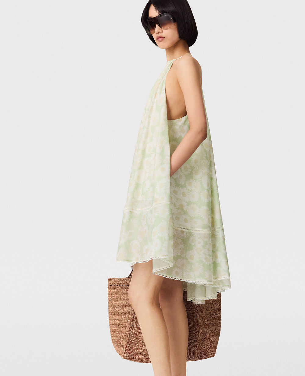 Daisy Print Halterneck Mini Dress