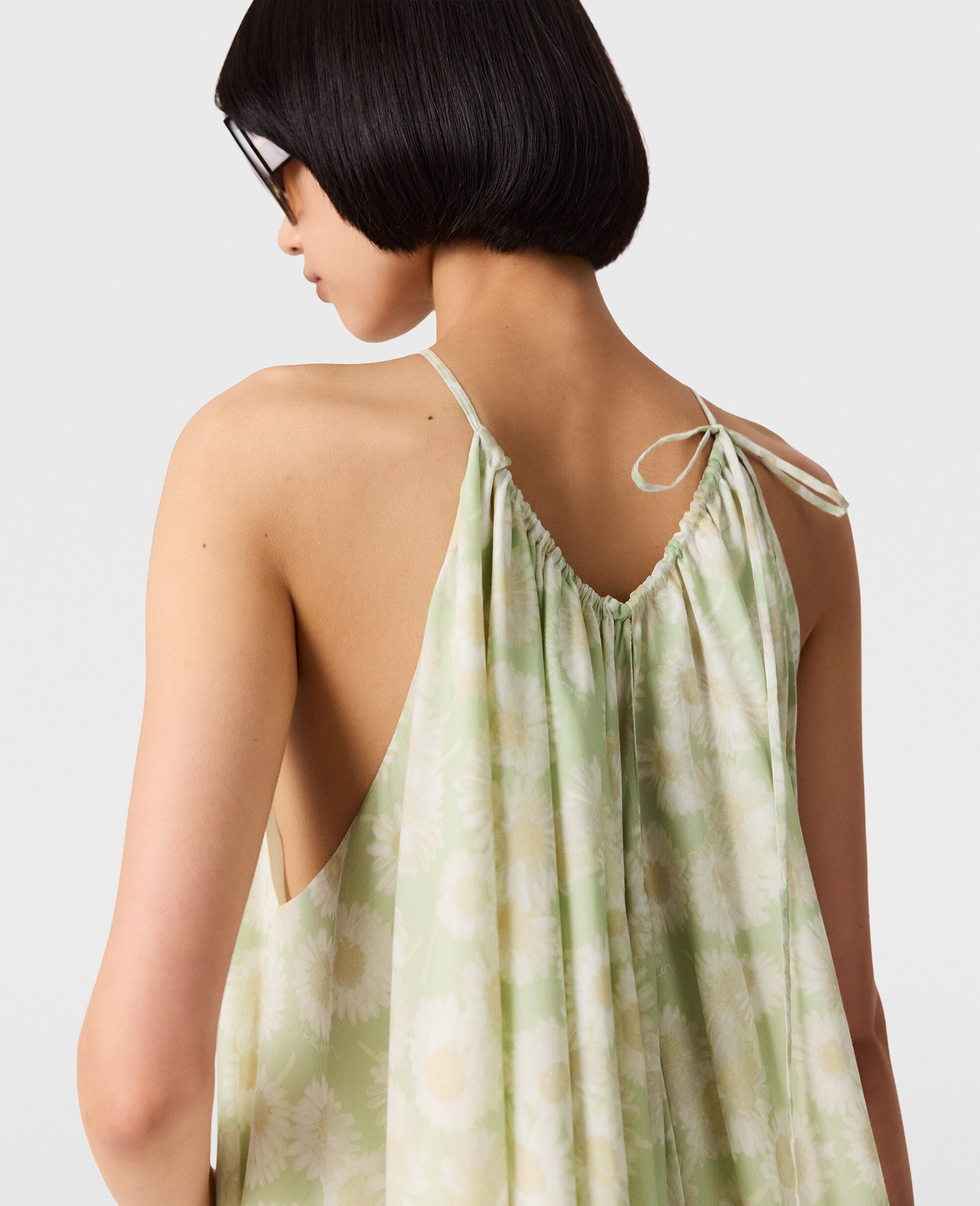 Daisy Print Halterneck Mini Dress