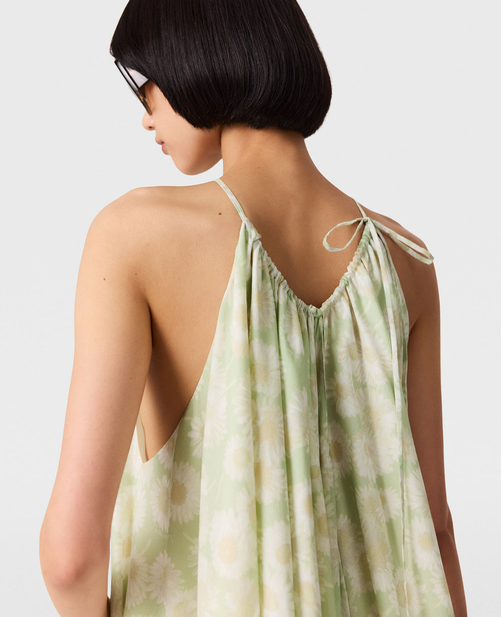 Daisy Print Halterneck Mini Dress