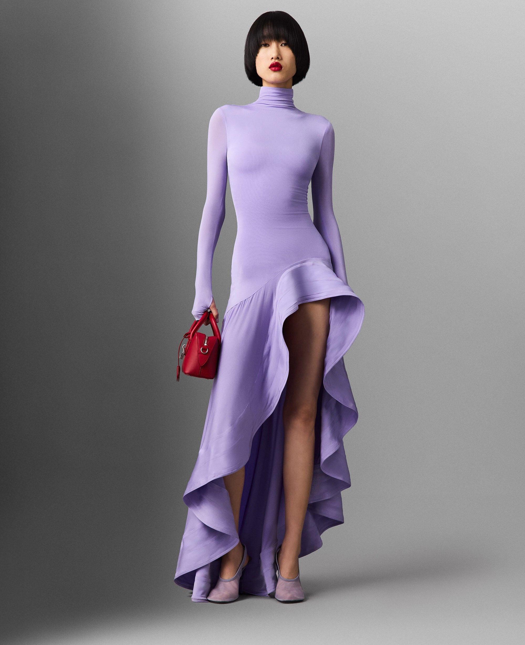 Crepe Jersey Frill Cocktail Dress