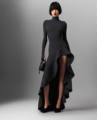 Crepe Jersey Frill Cocktail Dress