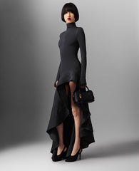 Crepe Jersey Frill Cocktail Dress