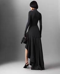 Crepe Jersey Frill Cocktail Dress