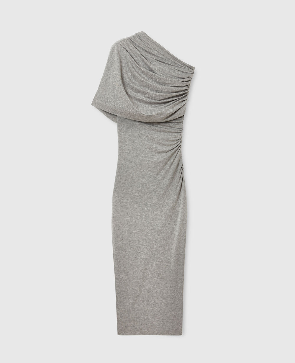 One Shoulder Twisted Wrap Dress