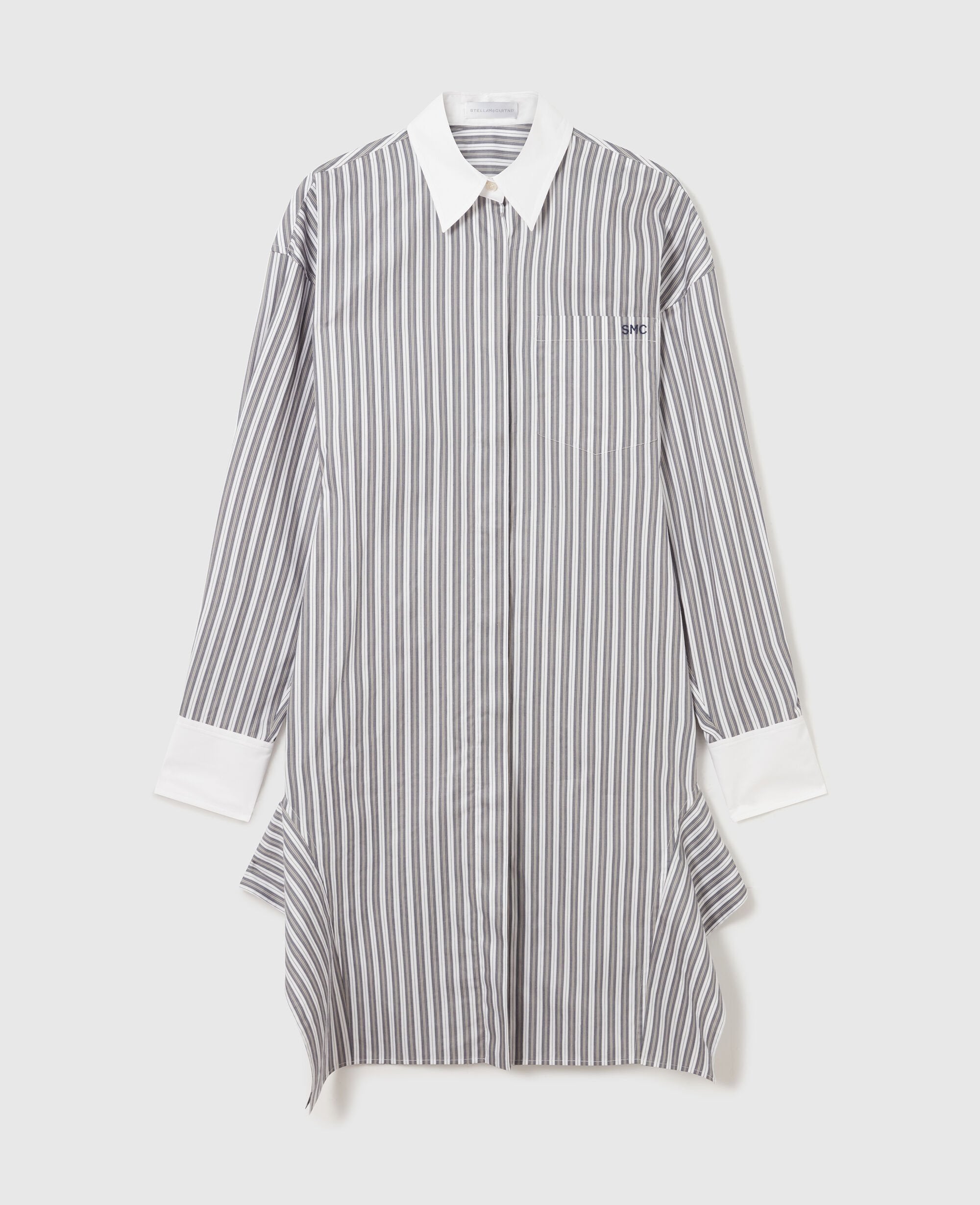 Long-Sleeve Pinstripe Shirt Dress