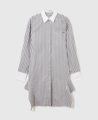 Long-Sleeve Pinstripe Shirt Dress