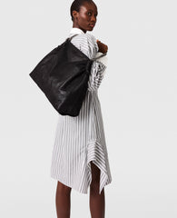 Long-Sleeve Pinstripe Shirt Dress
