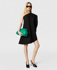 Washed Cotton Asymmetric Mini Dress