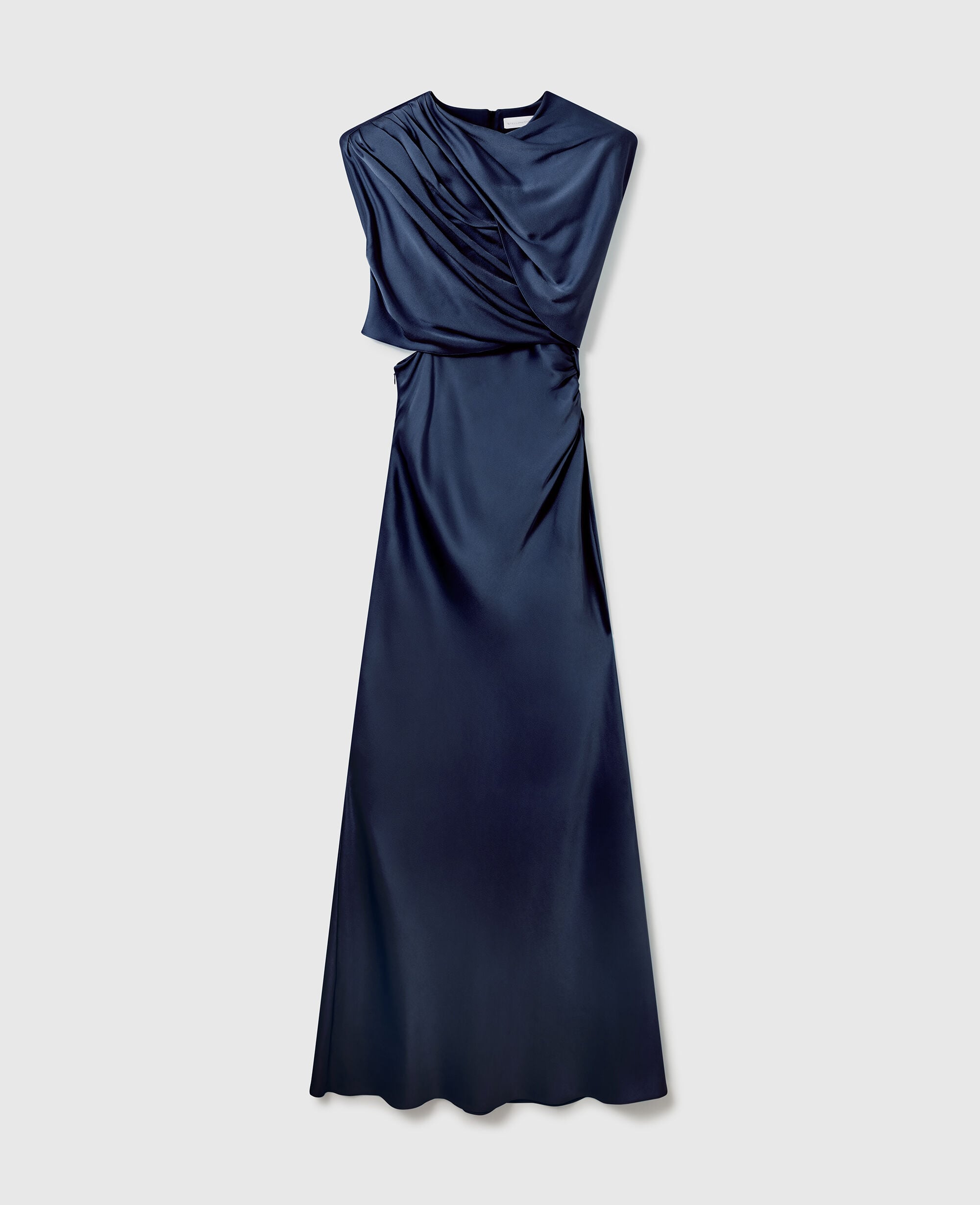 Satin Wrapped Short-Sleeve Maxi Dress