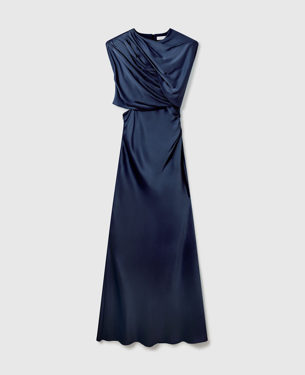 Satin Wrapped Short-Sleeve Maxi Dress