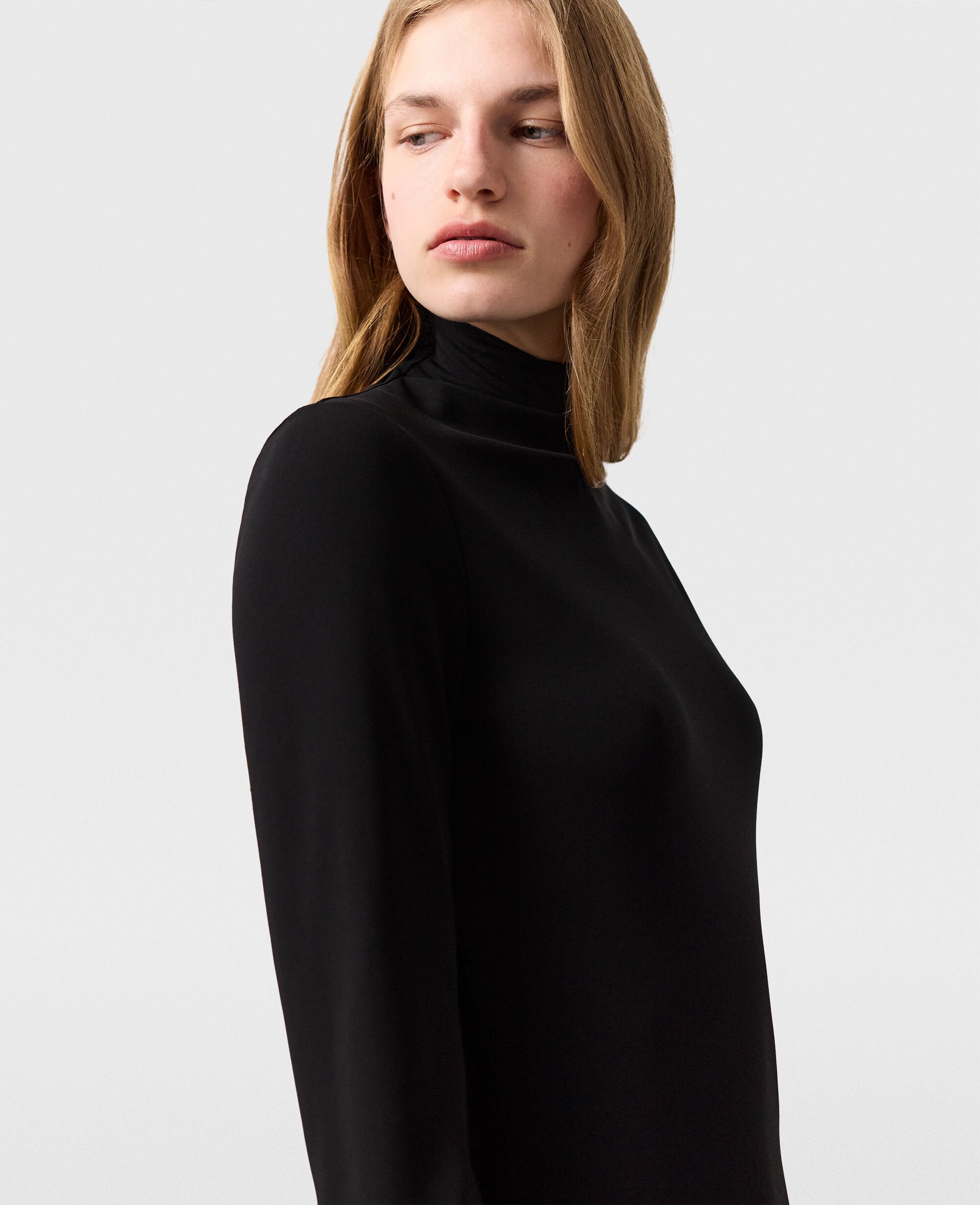 Asymmetric Cape Midi Dress