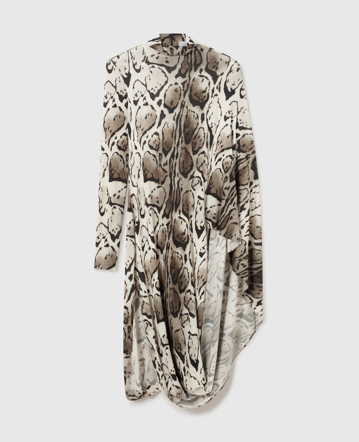 Cloud Leopard Print Draped Midi Dress