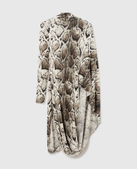 Cloud Leopard Print Draped Midi Dress