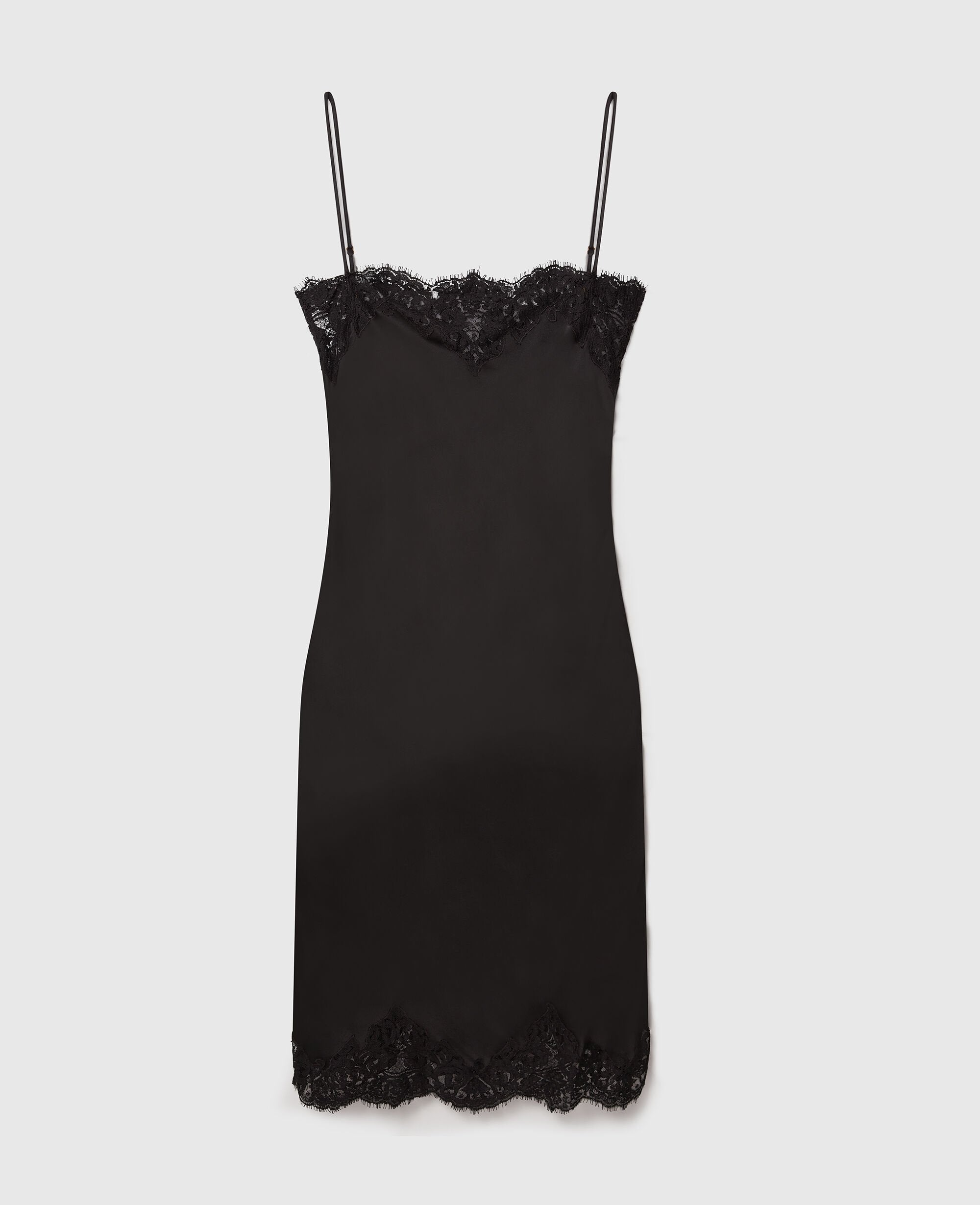 Sleeveless Lace Satin Midi Dress