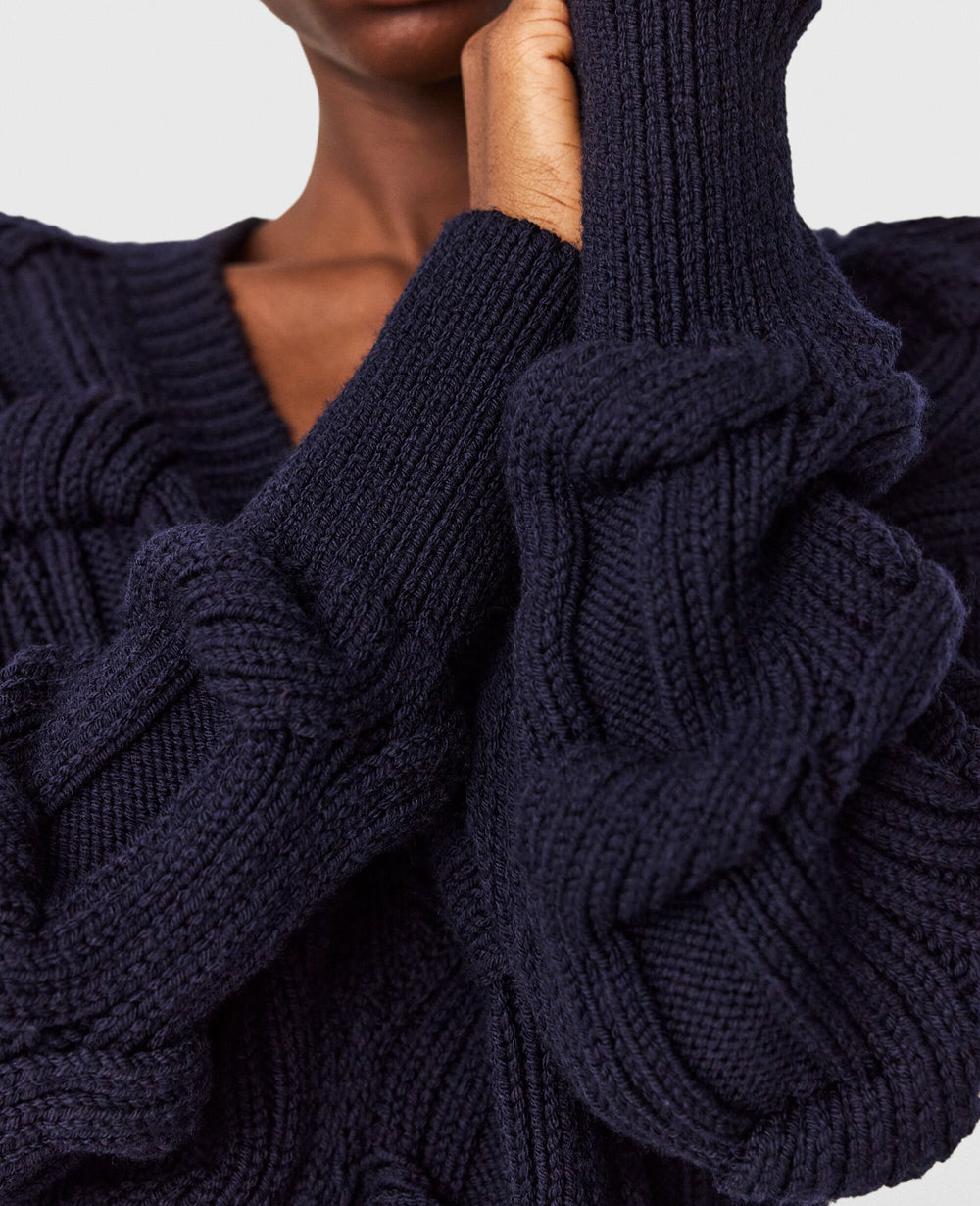 Falabella Cable-Knit V-Neck Jumper