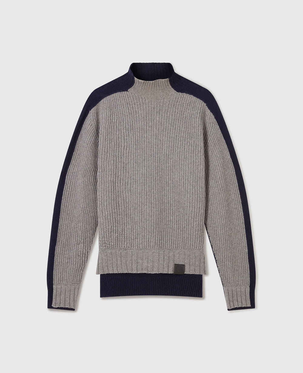 Turtleneck Contrast Panel Jumper