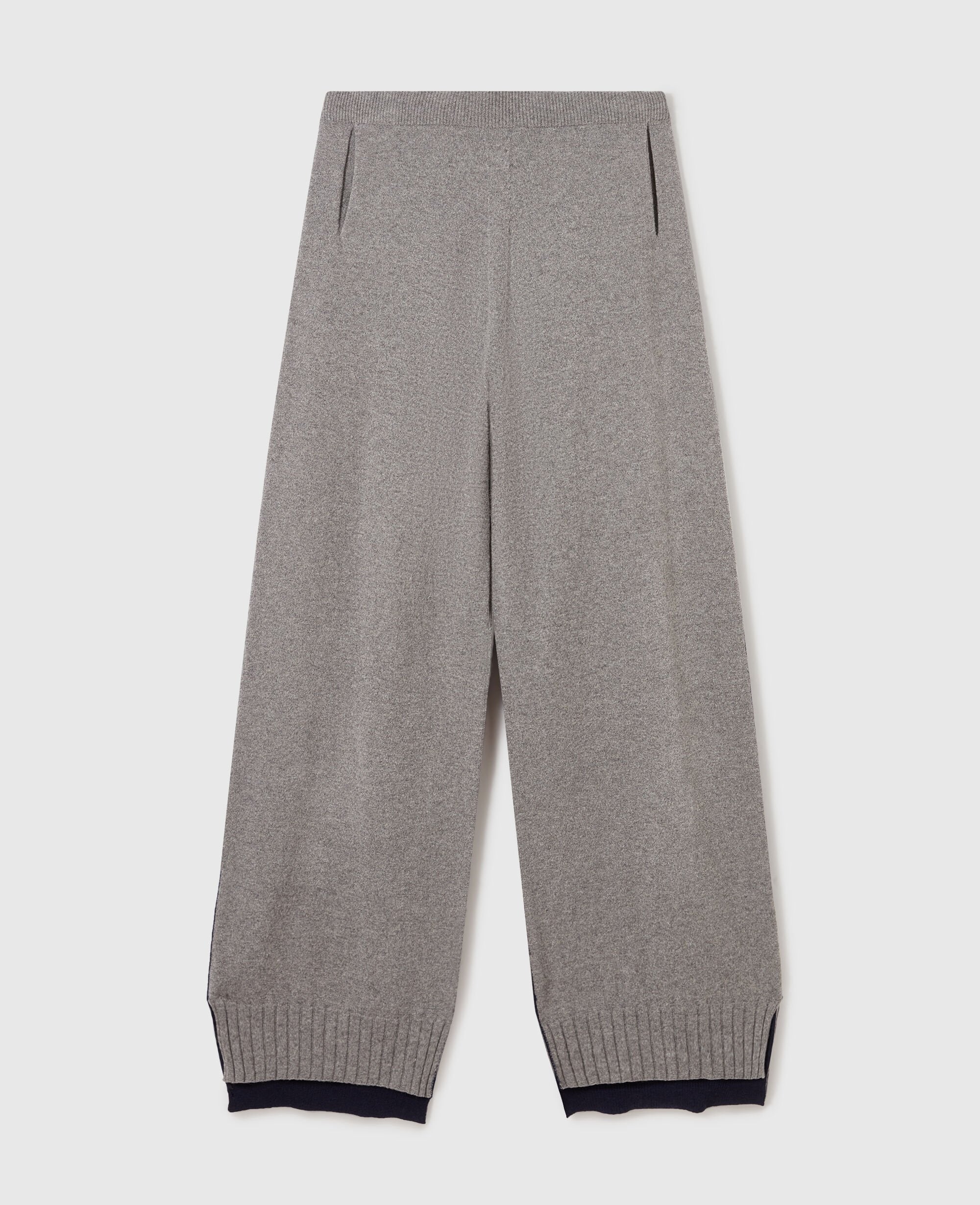 Wide-Leg Contrast Panel Trousers