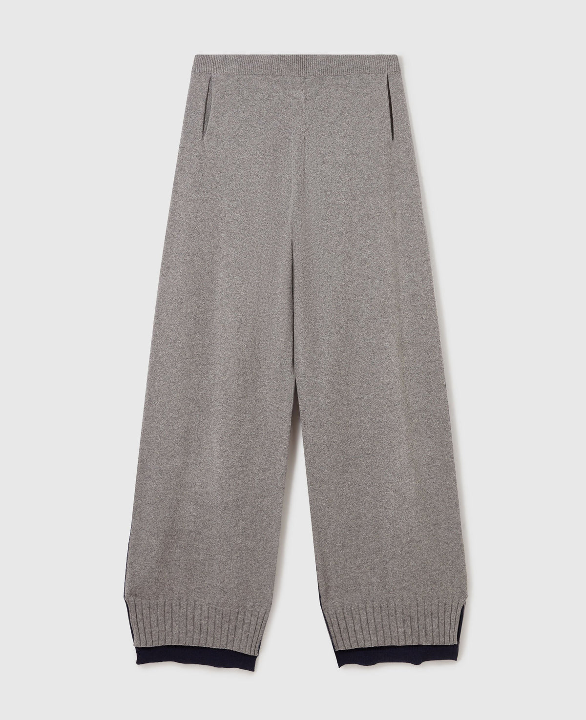 Wide-Leg Contrast Panel Trousers