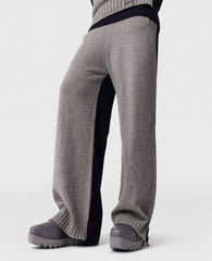 Wide-Leg Contrast Panel Trousers