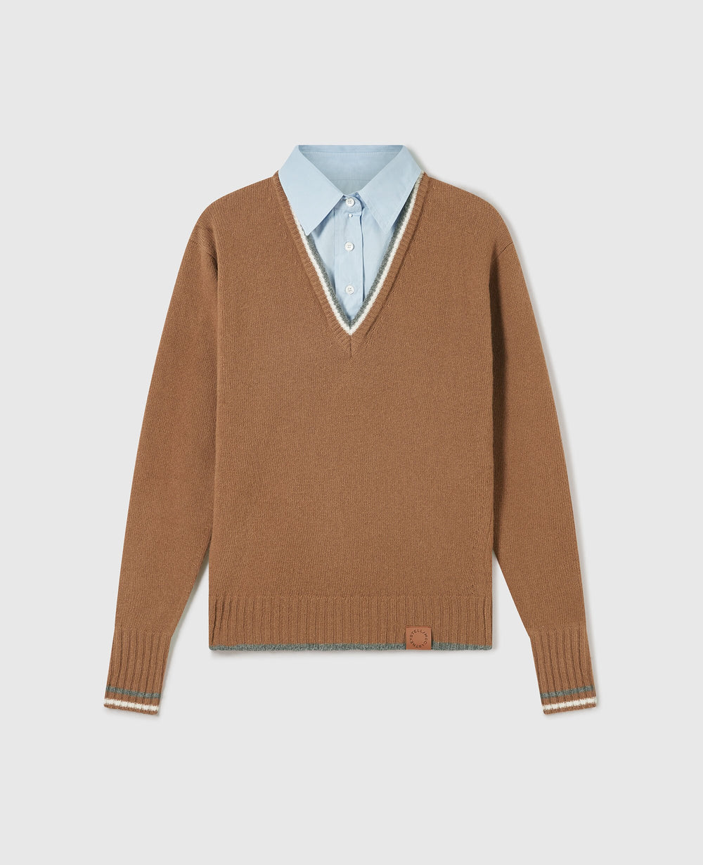 Hybrid Knit Shirt Jumper
