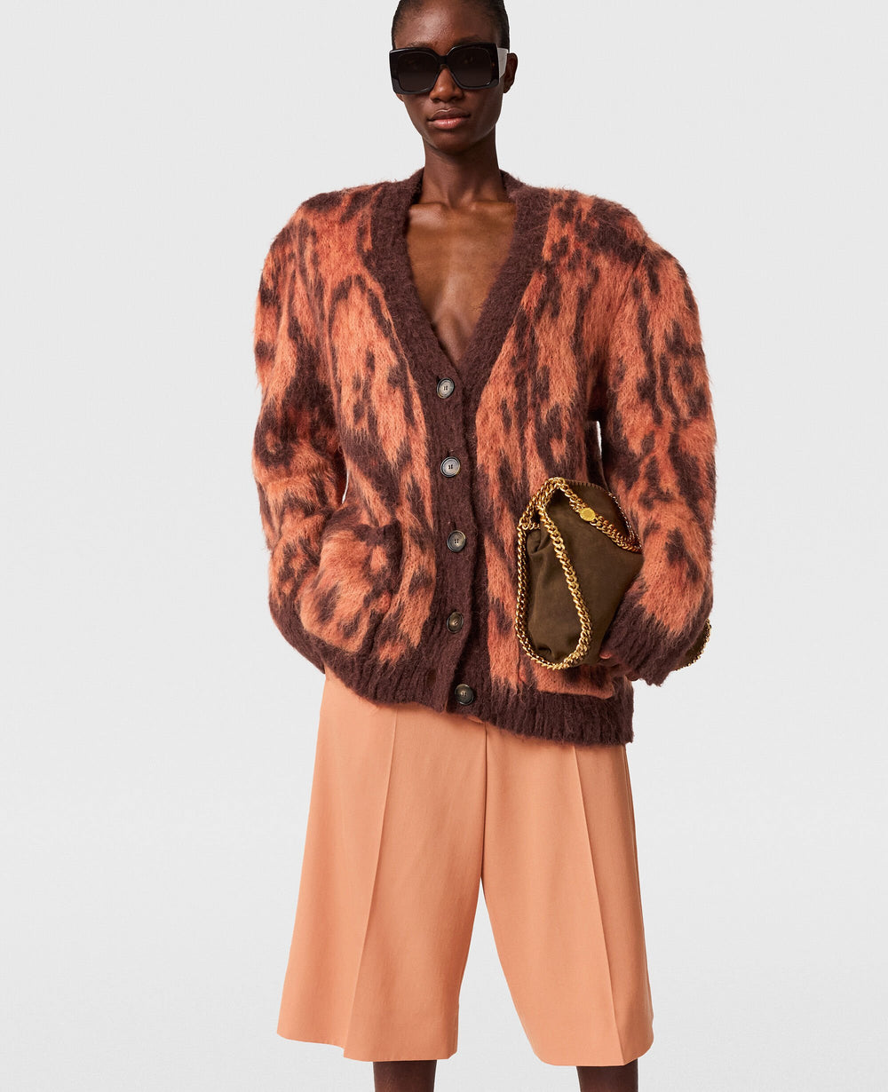 Cloud Leopard V-Neck Cardigan