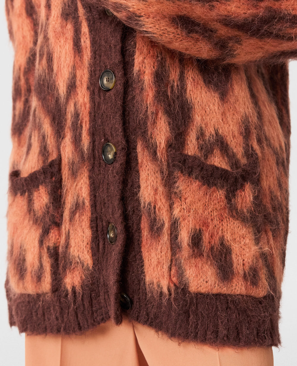 Cloud Leopard V-Neck Cardigan