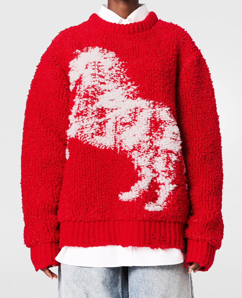 Airbrushed Horse Graphic Crewneck Jumper