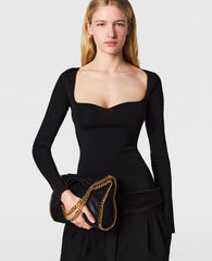 Compact Knit Long Sleeve Top