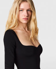 Compact Knit Long Sleeve Top