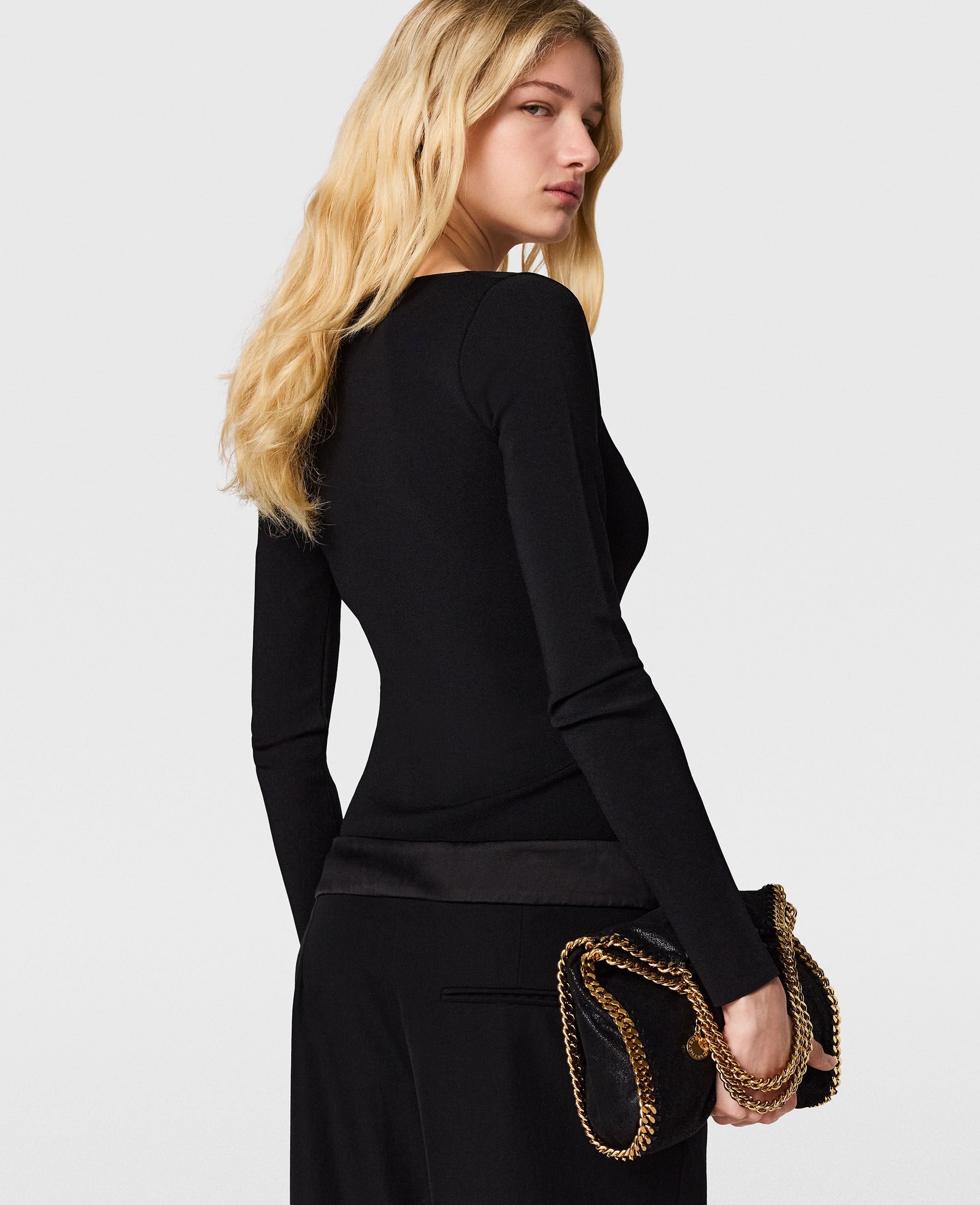 Compact Knit Long Sleeve Top
