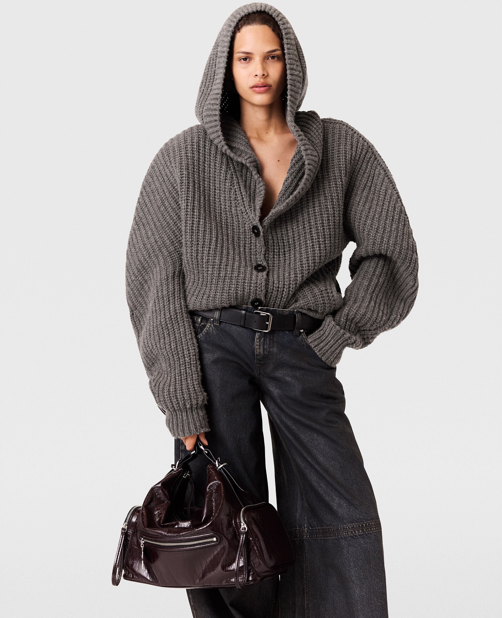 Chunky Ribbed Hooded Cardigan