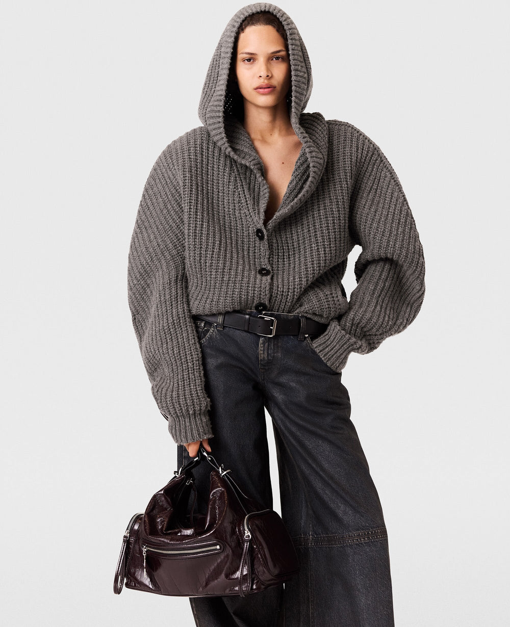 Chunky Ribbed Hooded Cardigan