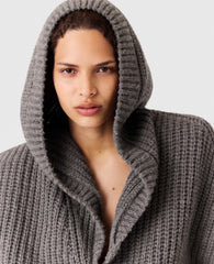 Chunky Ribbed Hooded Cardigan