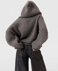 Chunky Ribbed Hooded Cardigan