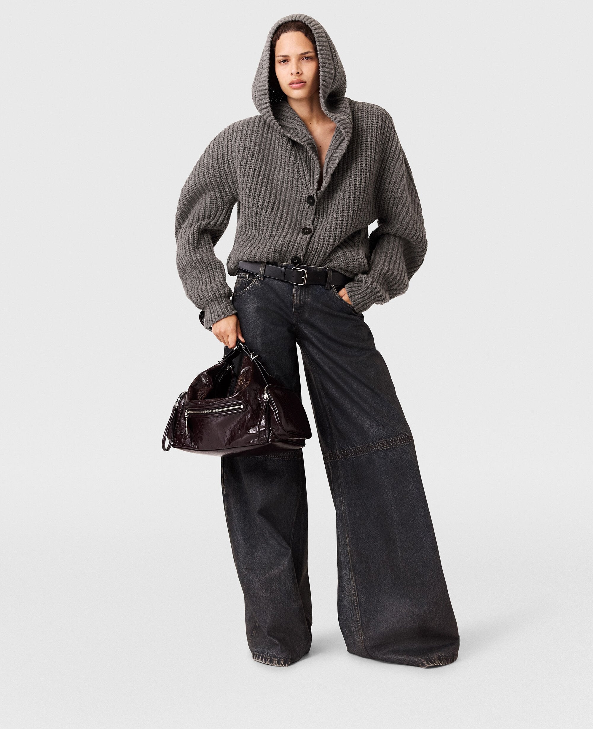 Chunky Ribbed Hooded Cardigan