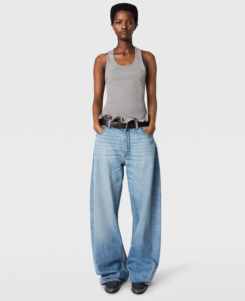 Frilled Hem Ribbed Tank Top