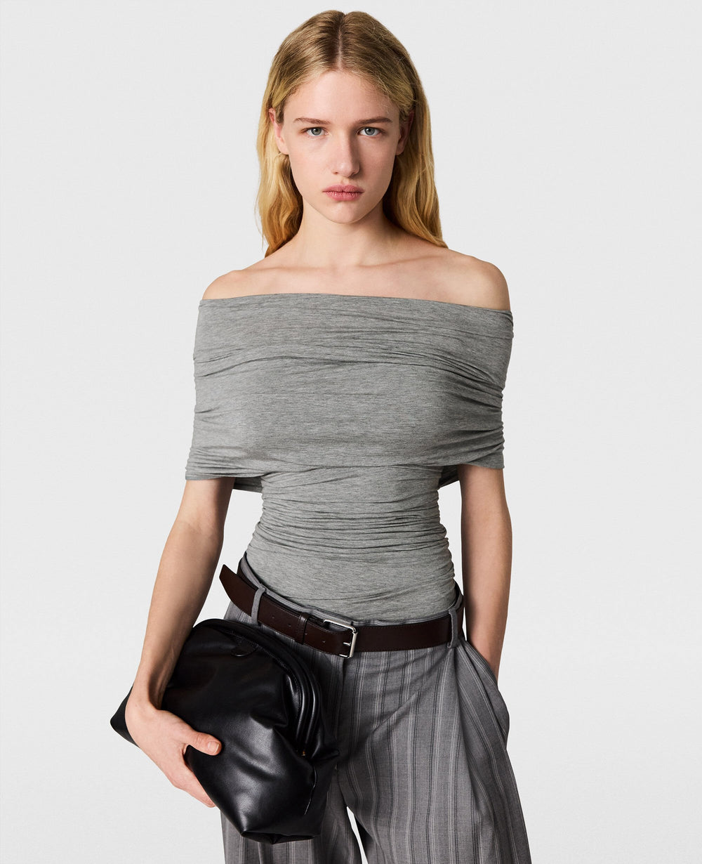 One Shoulder Twisted Wrap Top