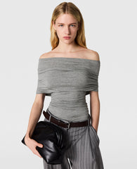 One Shoulder Twisted Wrap Top