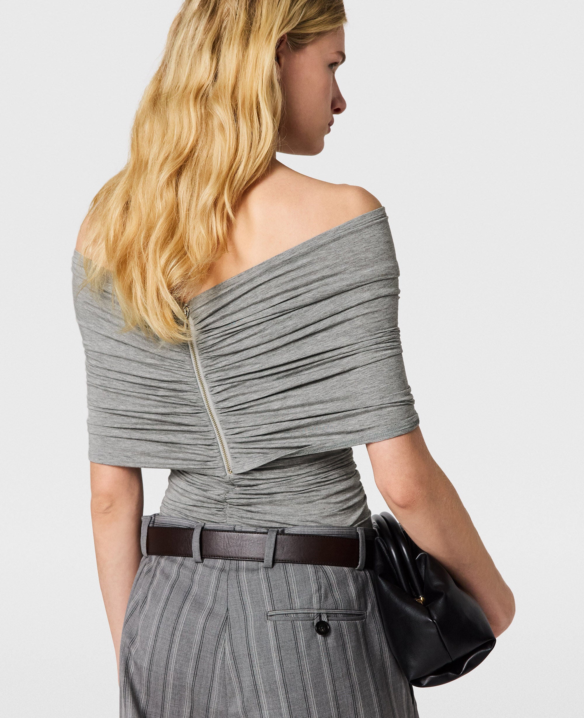One Shoulder Twisted Wrap Top