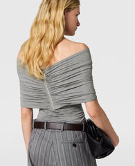 One Shoulder Twisted Wrap Top