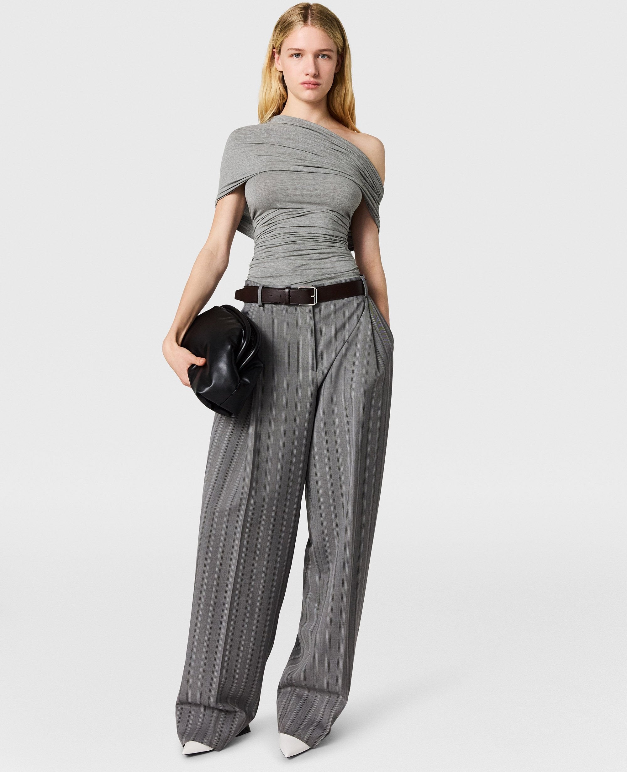 One Shoulder Twisted Wrap Top