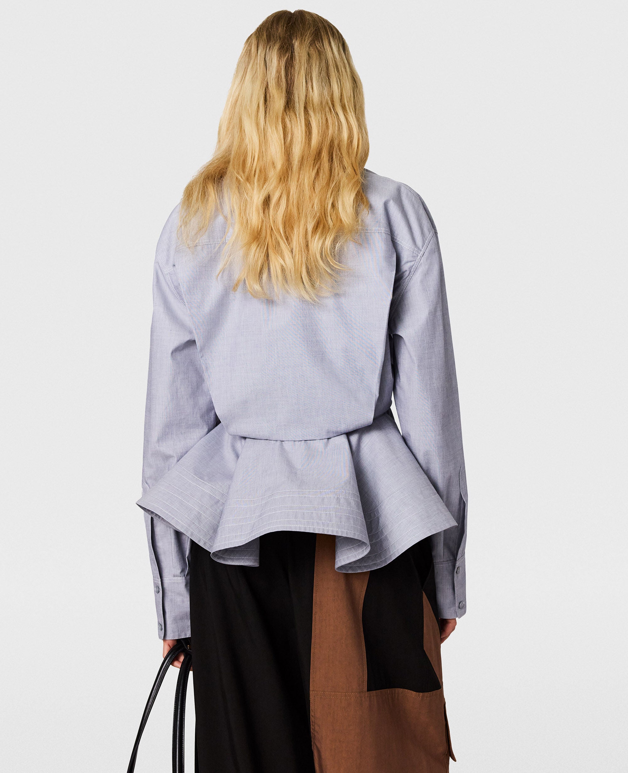 Chambray Peplum Shirt