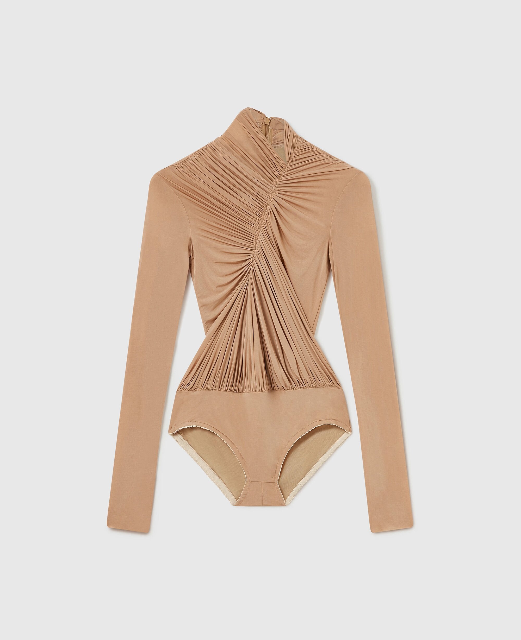 Crepe Jersey Draped Bodysuit