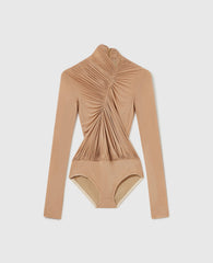 Crepe Jersey Draped Bodysuit