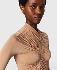 Crepe Jersey Draped Bodysuit