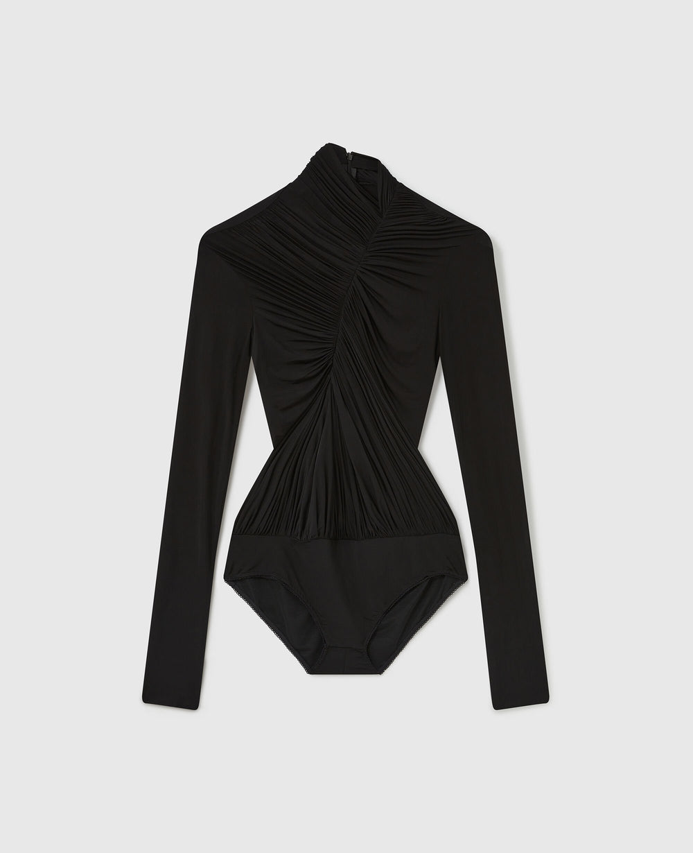 Crepe Jersey Draped Bodysuit