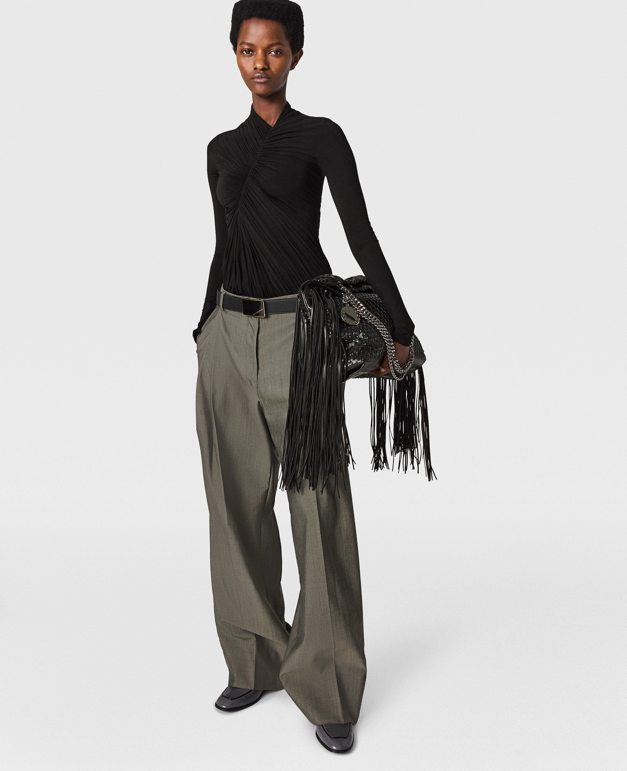 Crepe Jersey Draped Bodysuit