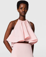 Halterneck Sleeveless Frill Top