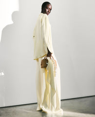 Oversized Pearl-Button Satin Shirt
