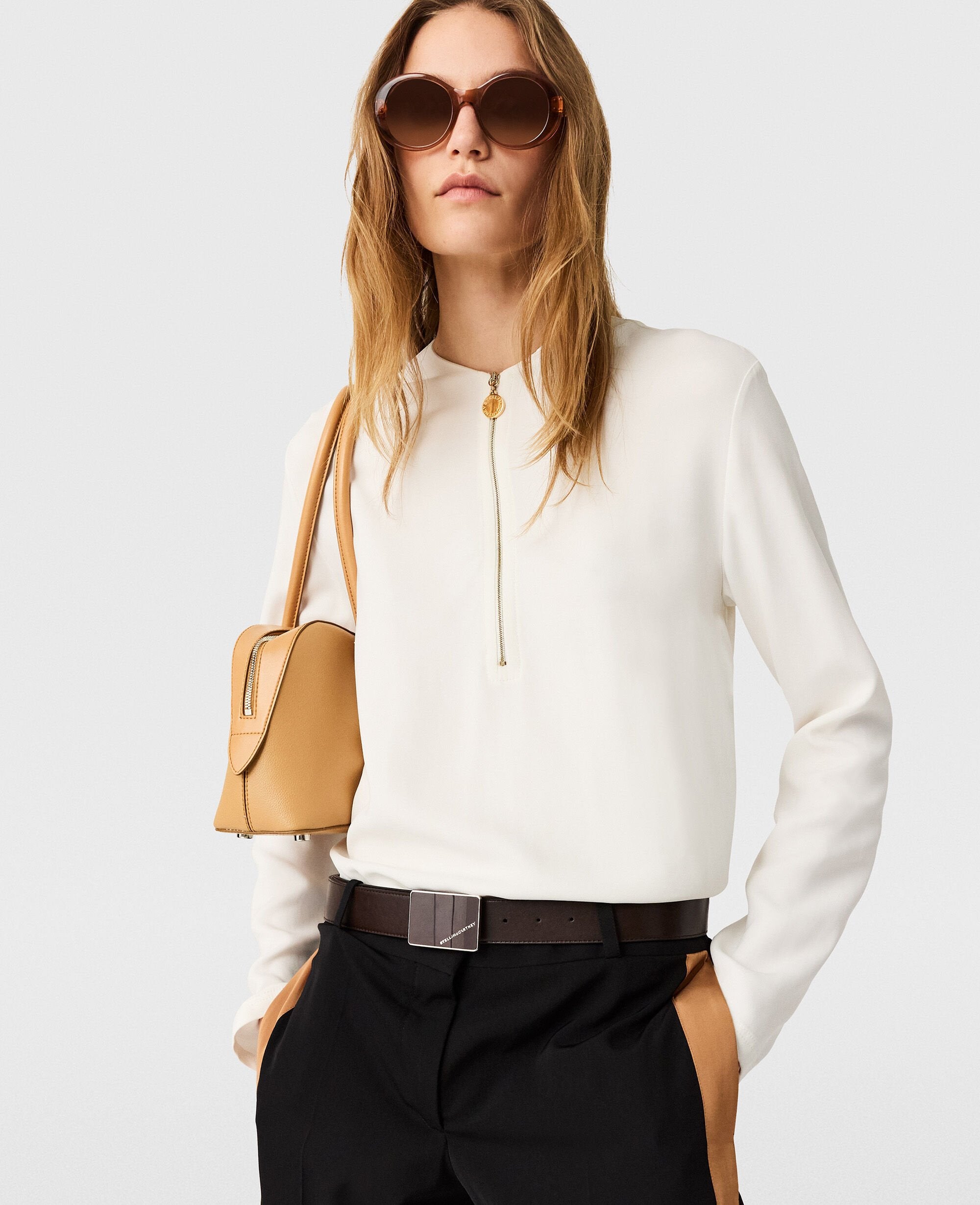 Arlesa Double Split Hem Zip Blouse